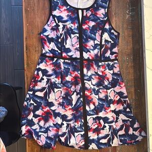 RICKI'S Abstract Blue and Red Top